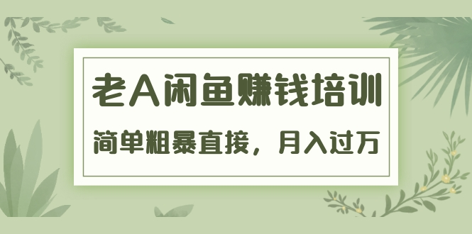 《老A闲鱼赚钱培训》简单粗暴直接，月入过万真正的闲鱼战术实课（51节课）-私藏资源社