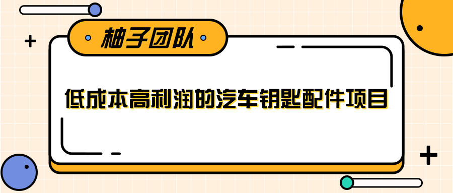 线下暴利赚钱生意，低成本高利润的汽车钥匙配件项目-私藏资源社