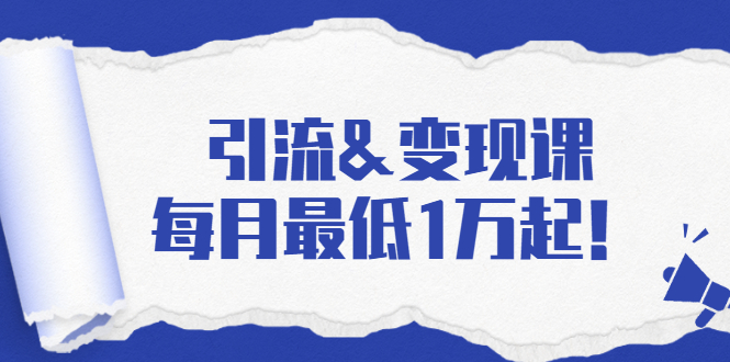 引流&变现课：分享一整套流量方法以及各个渠道收入，每月最低1万起！-私藏资源社