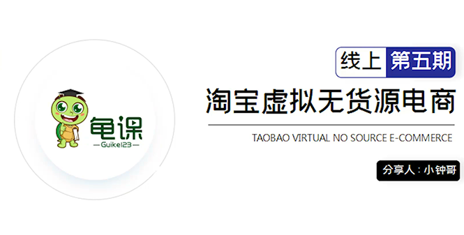 龟课·淘宝虚拟无货源电商5期，全程直播 现场实操，一步步教你轻松实现躺赚-私藏资源社