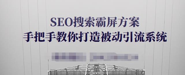 SEO搜索霸屏方案，手把手教你打造被动引流系统【视频课程】-私藏资源社