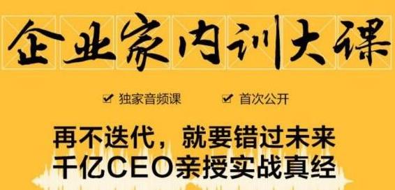 企业家内训大课，未来企业必学经验，价值1299元-私藏资源社