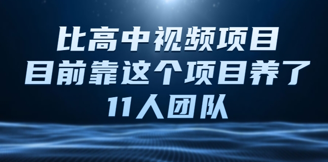 比高中视频项目，目前靠这个项目养了11人团队【视频课程】-私藏资源社