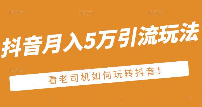 老古董·抖音月入5万引流玩法，看看老司机如何玩转抖音(附赠：抖音另类引流思路)-私藏资源社