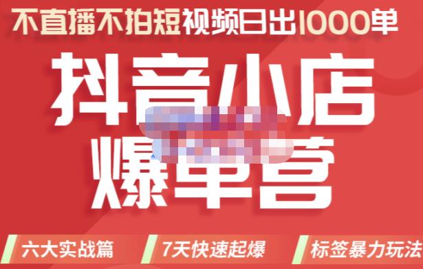 推易电商·2022年抖音小店爆单营，不直播、不拍短视频、日出1000单，暴力玩法-私藏资源社