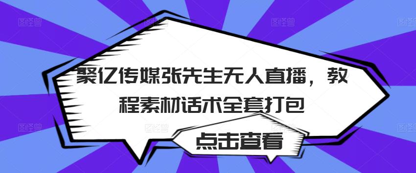 聚亿传媒张先生无人直播，教程素材话术全套打包-私藏资源社