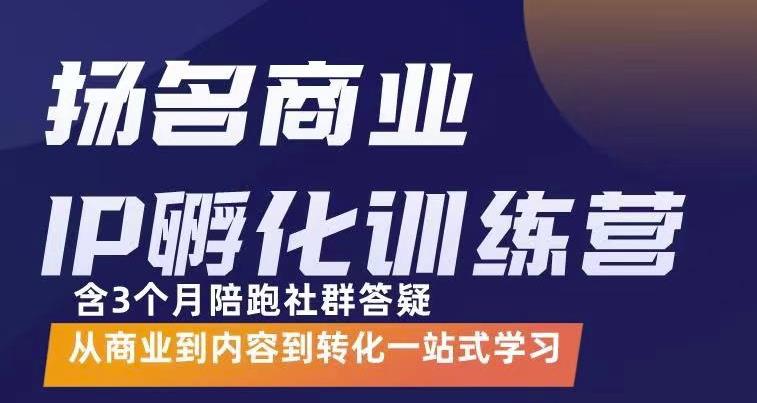 杨名商业IP孵化训练营，从商业到内容到转化一站式学 价值5980元-私藏资源社