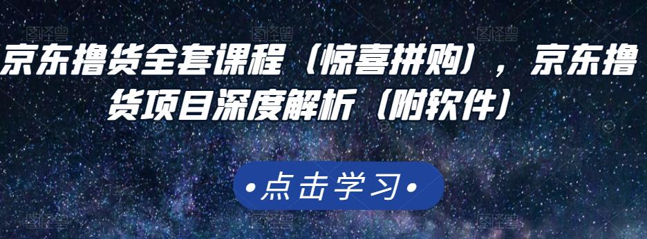 京东撸货全套课程（惊喜拼购），京东撸货项目深度解析（附软件）-私藏资源社