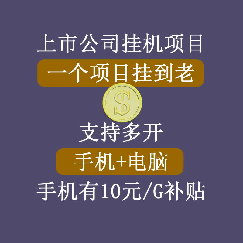 正规挂机项目，支持手机电脑一起挂，支持虚拟机多开，可以挂到老-私藏资源社