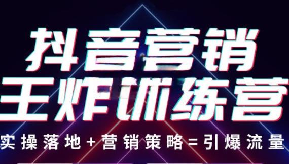 抖音营销王炸训练营，实操落地+营销策略=引爆流量（价值8960元）-私藏资源社