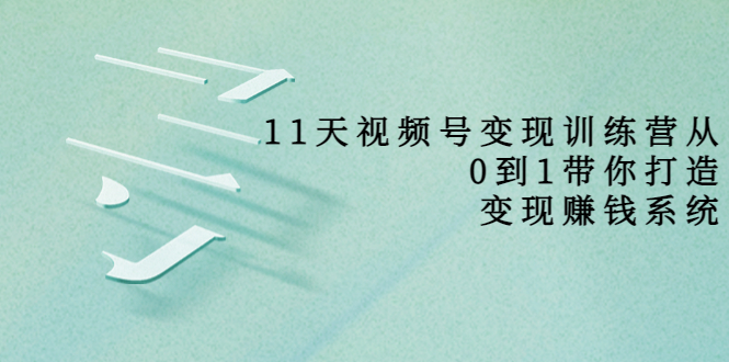 11天视频号变现训练营，从0到1打造变现赚钱系统（价值398元）-私藏资源社