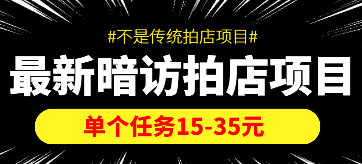 最新暗访拍店信息差项目，单个任务15-35元（不是传统拍店项目）-私藏资源社