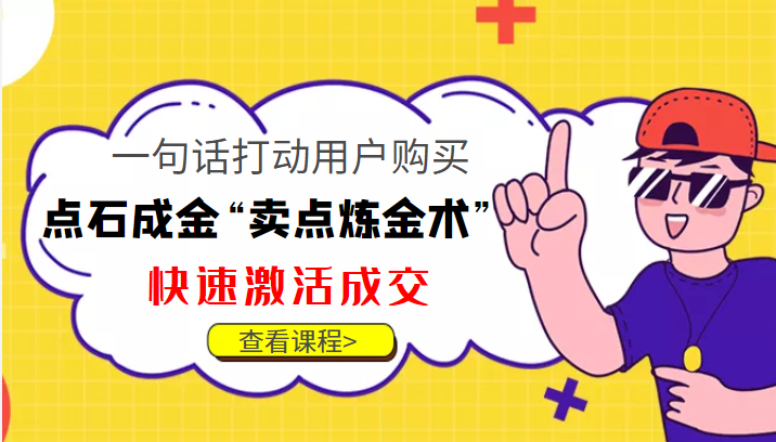 点石成金“卖点炼金术”一句话打动用户购买，快速激活成交！-私藏资源社