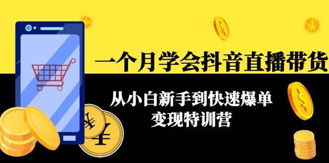 一个月学会抖音直播带货：从小白新手到快速爆单变现特训营(63节课)-私藏资源社