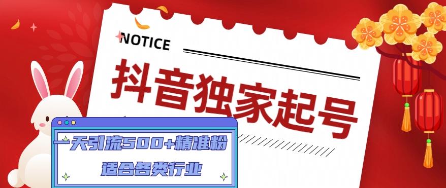 抖音独家起号，一天引流500+精准粉，适合各类行业（9节视频课）-私藏资源社