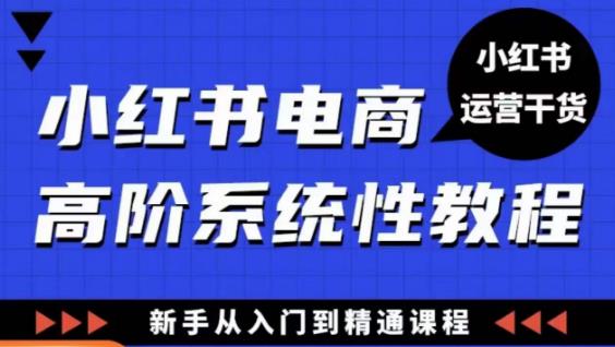 小红书电商高阶系统教程，新手从入门到精通系统课-私藏资源社