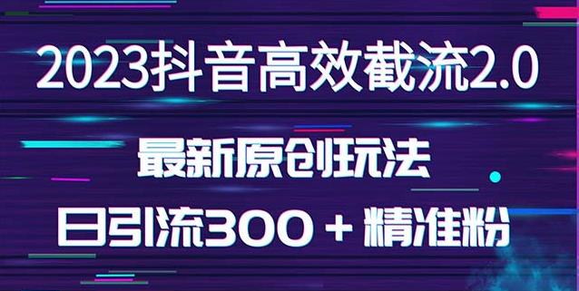 日引300＋创业粉，独家抖音高效截流2.0玩法（价值1280）-私藏资源社