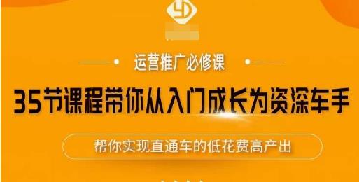 35节课程带你从入门成长为资深车手，让系统学习直通车成为可能，帮你实现直通车的低花费高产出-私藏资源社