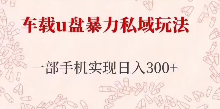 车载u盘暴力私域玩法，长期项目，仅需一部手机实现日入300+-私藏资源社