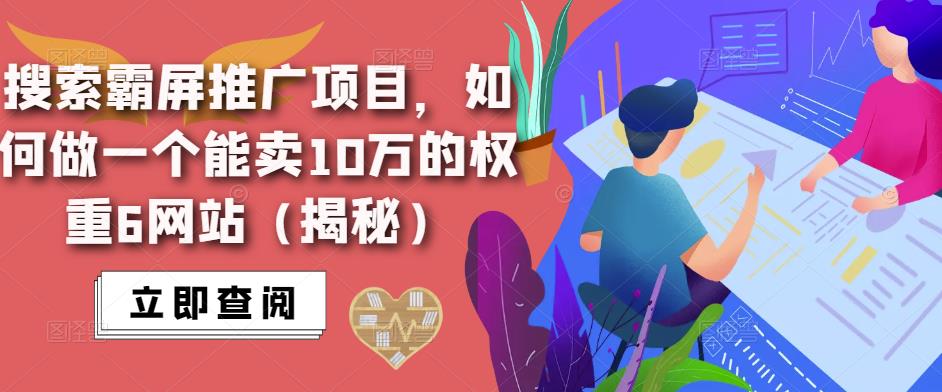 搜索霸屏推广项目，如何做一个能卖10万的权重6网站（揭秘）-私藏资源社