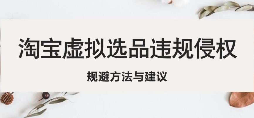 淘宝虚拟违规侵权规避方法与建议，6个部分详细讲解，做虚拟资源必看-私藏资源社