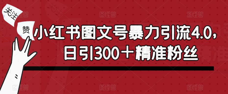 小红书图文号暴力引流4.0，日引300＋精准粉丝【揭秘】-私藏资源社