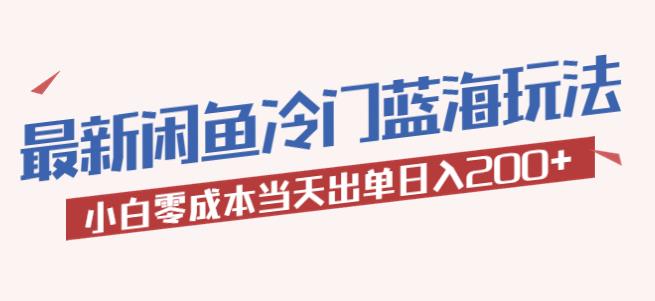 2023最新闲鱼冷门蓝海玩法，小白零成本当天出单日入200+【揭秘】-私藏资源社