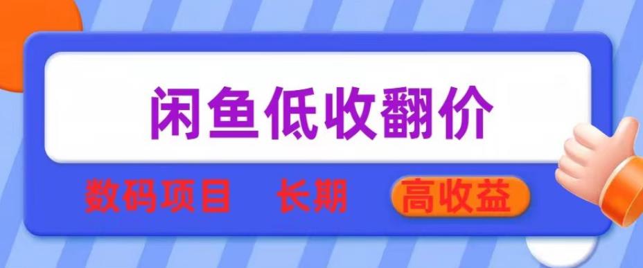 闲鱼低收翻价数码暴利项目，长期高收益【揭秘】-私藏资源社