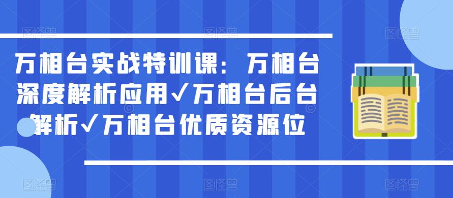 万相台实战特训课：万相台深度解析应用✔万相台后台解析✔万相台优质资源位-私藏资源社