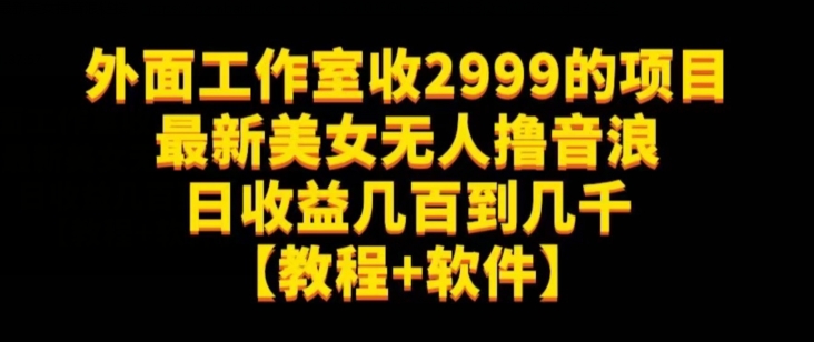 外面工作室收2999的项目最新美女无人撸音浪日收益几百到几千【教程+软件】（仅揭秘）-私藏资源社