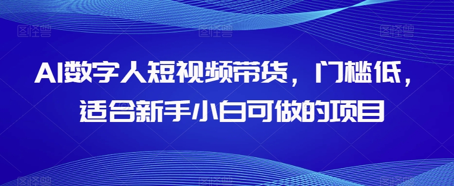 AI数字人短视频带货，门槛低，适合新手小白可做的项目-私藏资源社