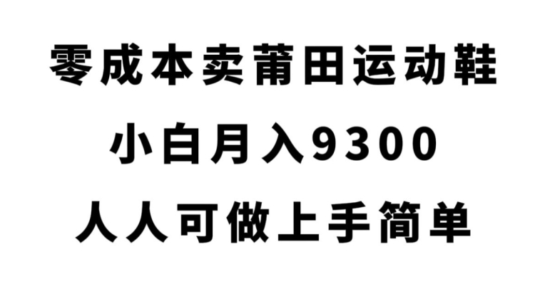 零成本卖莆田运动鞋，小白月入9300，人人可做上手简单【揭秘】-私藏资源社