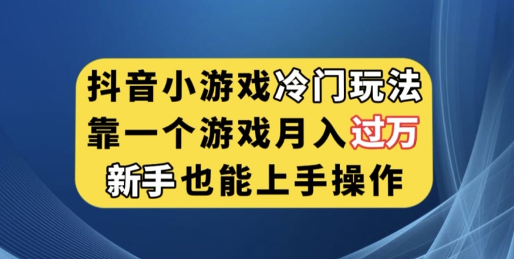 抖音小游戏冷门玩法，靠一个游戏月入过万，新手也能轻松上手【揭秘】-私藏资源社