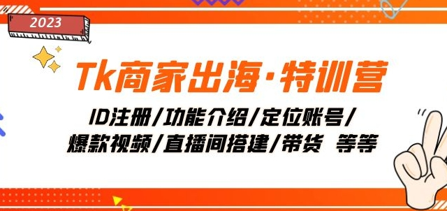 Tk商家出海·特训营：ID注册/功能介绍/定位账号/爆款视频/直播间搭建/带货-私藏资源社