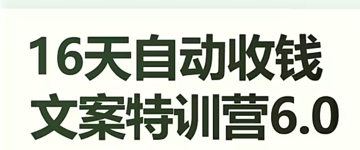 16天自动收钱文案特训营6.0，学会儿每天自动咔咔收钱-私藏资源社