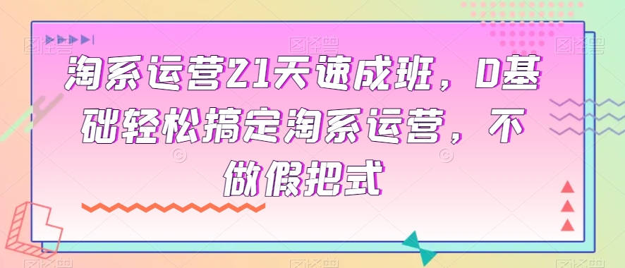 淘系运营21天速成班，0基础轻松搞定淘系运营，不做假把式-私藏资源社