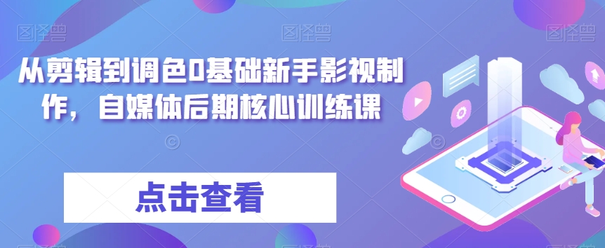 从剪辑到调色0基础新手影视制作，自媒体后期核心训练课-私藏资源社