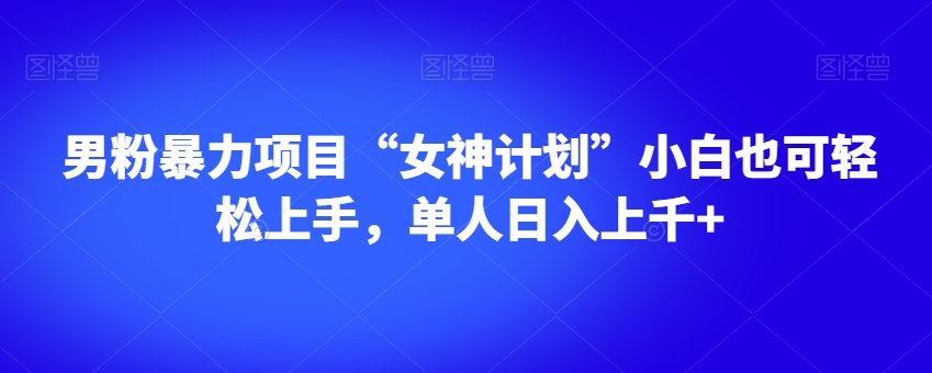 男粉暴力项目“女神计划”小白也可轻松上手，单人日入上千+【揭秘】-私藏资源社