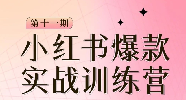 小红书博主爆款训练营第11期，手把手教你从0-1做小红书，从定位到起号到变现-私藏资源社