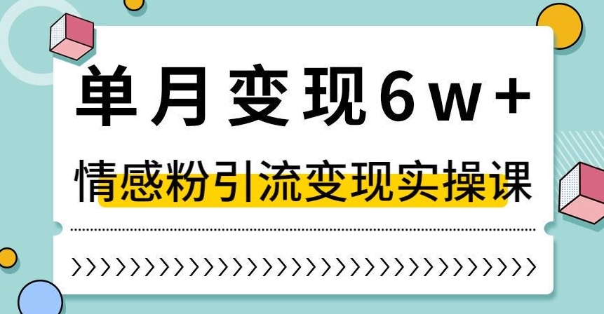 单月变现6W+，抖音情感粉引流变现实操课，小白可做，轻松上手，独家赛道【揭秘】-私藏资源社