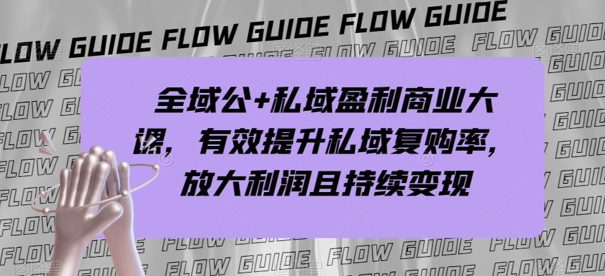 全域公+私域盈利商业大课，有效提升私域复购率，放大利润且持续变现-私藏资源社