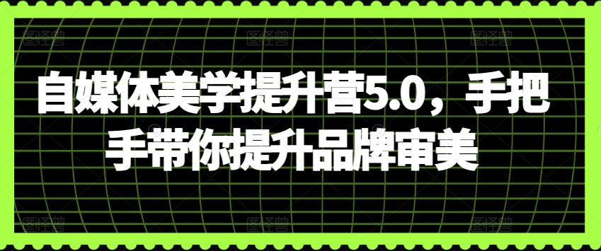 自媒体美学提升营5.0，手把手带你提升品牌审美-私藏资源社