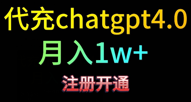 代充chatgpt4，日入500+，精准引流，暴力变现【揭秘】-私藏资源社