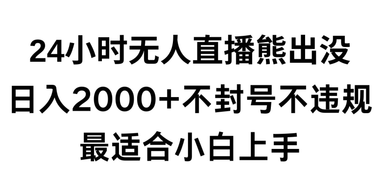 快手24小时无人直播熊出没，不封直播间，不违规，日入2000+，最适合小白上手，保姆式教学【揭秘】-私藏资源社