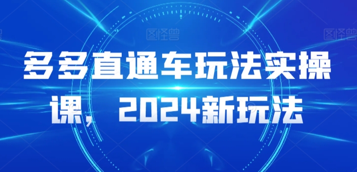 多多直通车玩法实操课，2024新玩法-私藏资源社