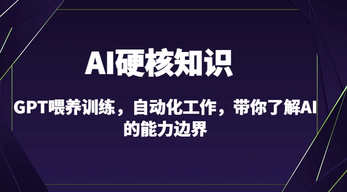 AI硬核知识-GPT喂养训练，自动化工作，带你了解AI的能力边界（10节课）-私藏资源社