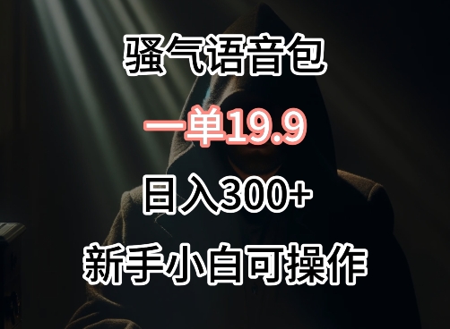 0成本卖骚气语音包，一单19.9.日入300+【揭秘】-私藏资源社