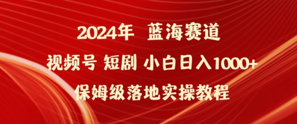 2024年视频号短剧新玩法小白日入1000+保姆级落地实操教程【揭秘】-私藏资源社