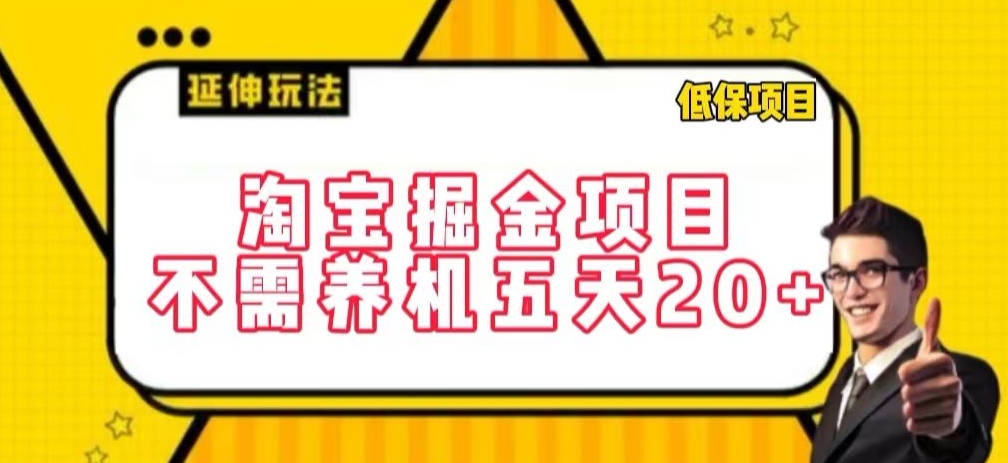 淘宝掘金项目，不需养机，五天20+，每天只需要花三四个小时【揭秘】-私藏资源社