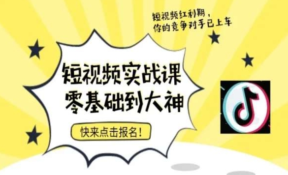 短视频零基础落地实操训练营，短视频实战课零基础到大神-私藏资源社